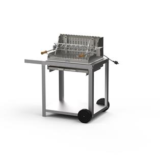 Barbacoa Mendy de acero inoxidable 54x32 con carrito