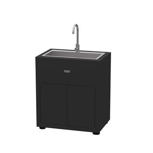 Mueble con fregadero integrado, 80x55 cm negro