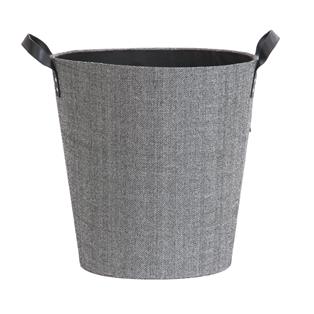 Dama Round Log And Pellet Basket Grey