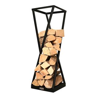 Estante para leña Reloj de arena Negro