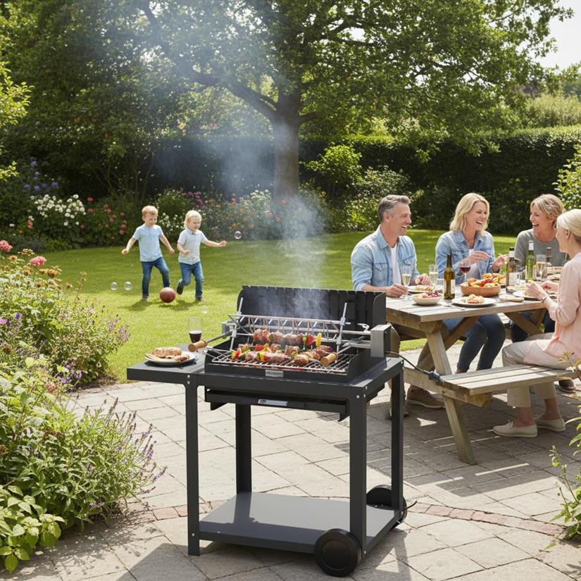 Barbacoa Mendy 54 x 32 cm - con carrito