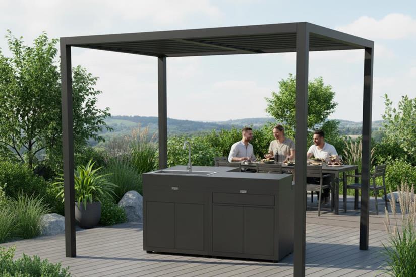 Cocina con isla 4 elementos - Negro