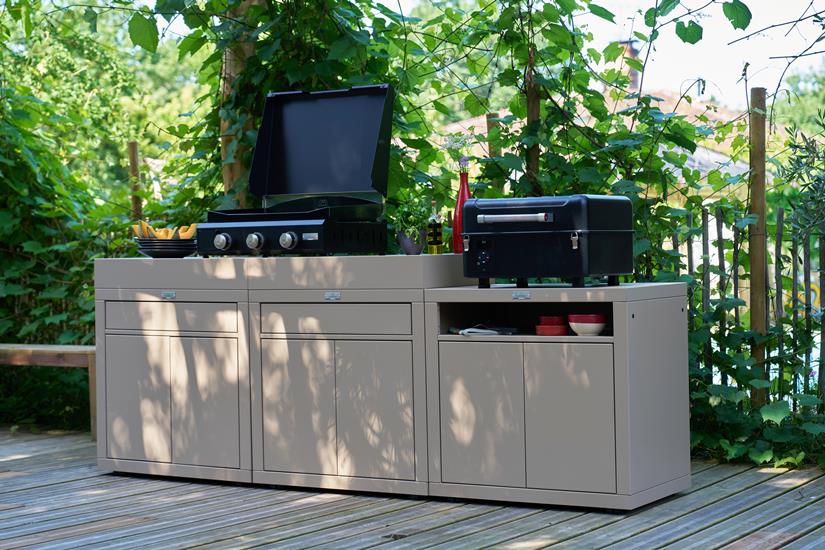 Kitchen Cooking Cabinet With Shelf, 80 x 55 cm Taupe