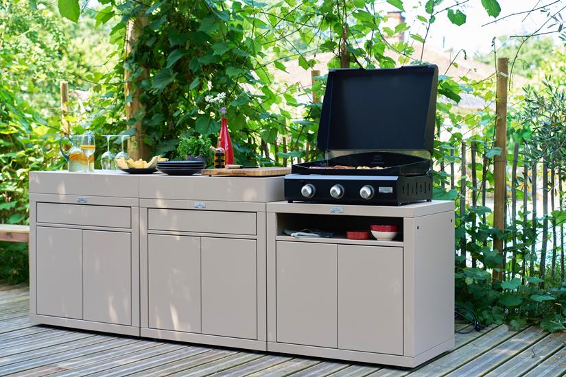 Kitchen Cooking Cabinet With Shelf, 80 x 55 cm Taupe