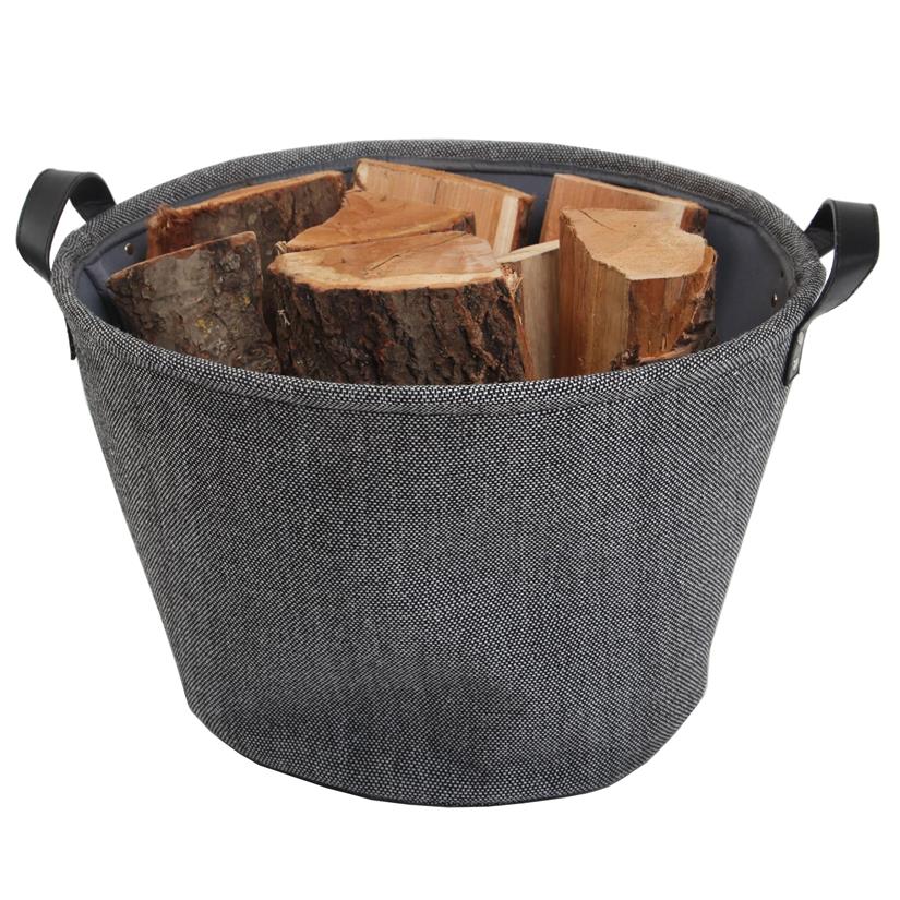Cesta para leña Teahupo gris