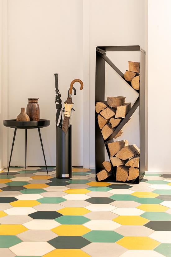 Estante para leña Zack Negro