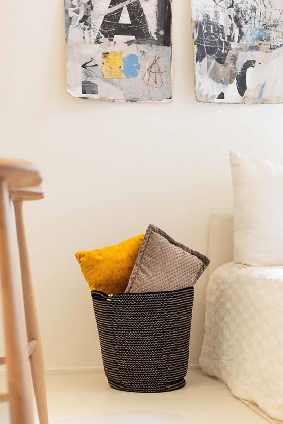 Cesta para leña et deco Navy negro