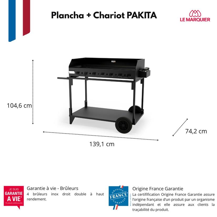 Plancha Exception PAKITA 4105 + Carrito Negro