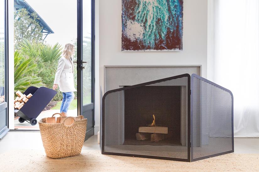 Fjord Fireplace Screen (Sky Blue)