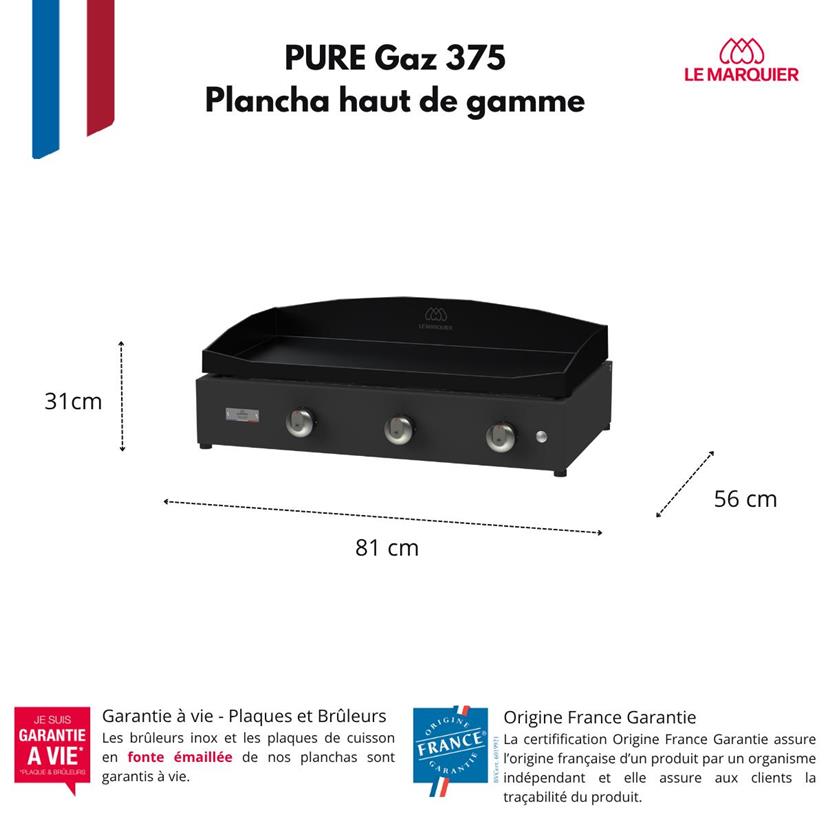 Plancha PURE 375 Negro
