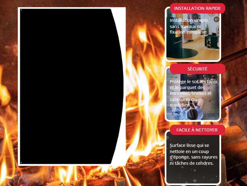 Placa de suelo Semicírculo Negra L120 H100