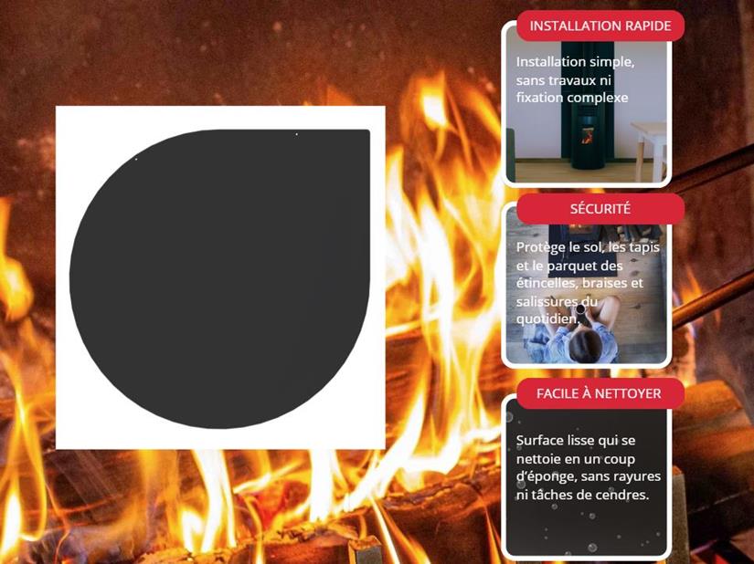 Placa de suelo Ángulo Negra L120 H120