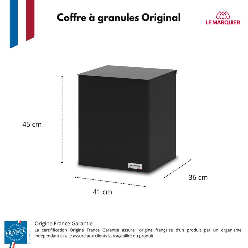 Cofre para pellets original GM L40 D35 A45 (capacidad 2 sacos de 15 kg)