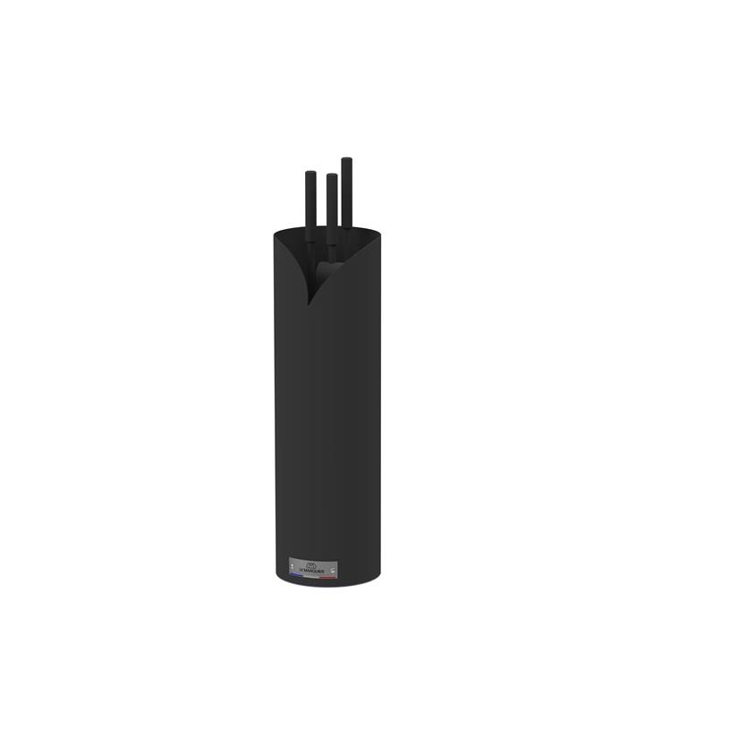 Juego de utensilios de chimenea Volute redondo negro